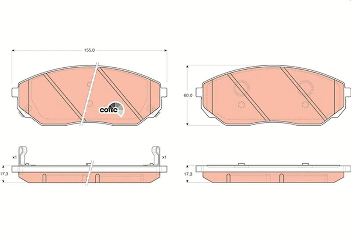 ÖN BALATA KIA SORENTO 2.4 2002 2.5 CRDI 2002-2006  3.3 2006 3.5 56 2002 581013EU00 581013EE00 WVA24092