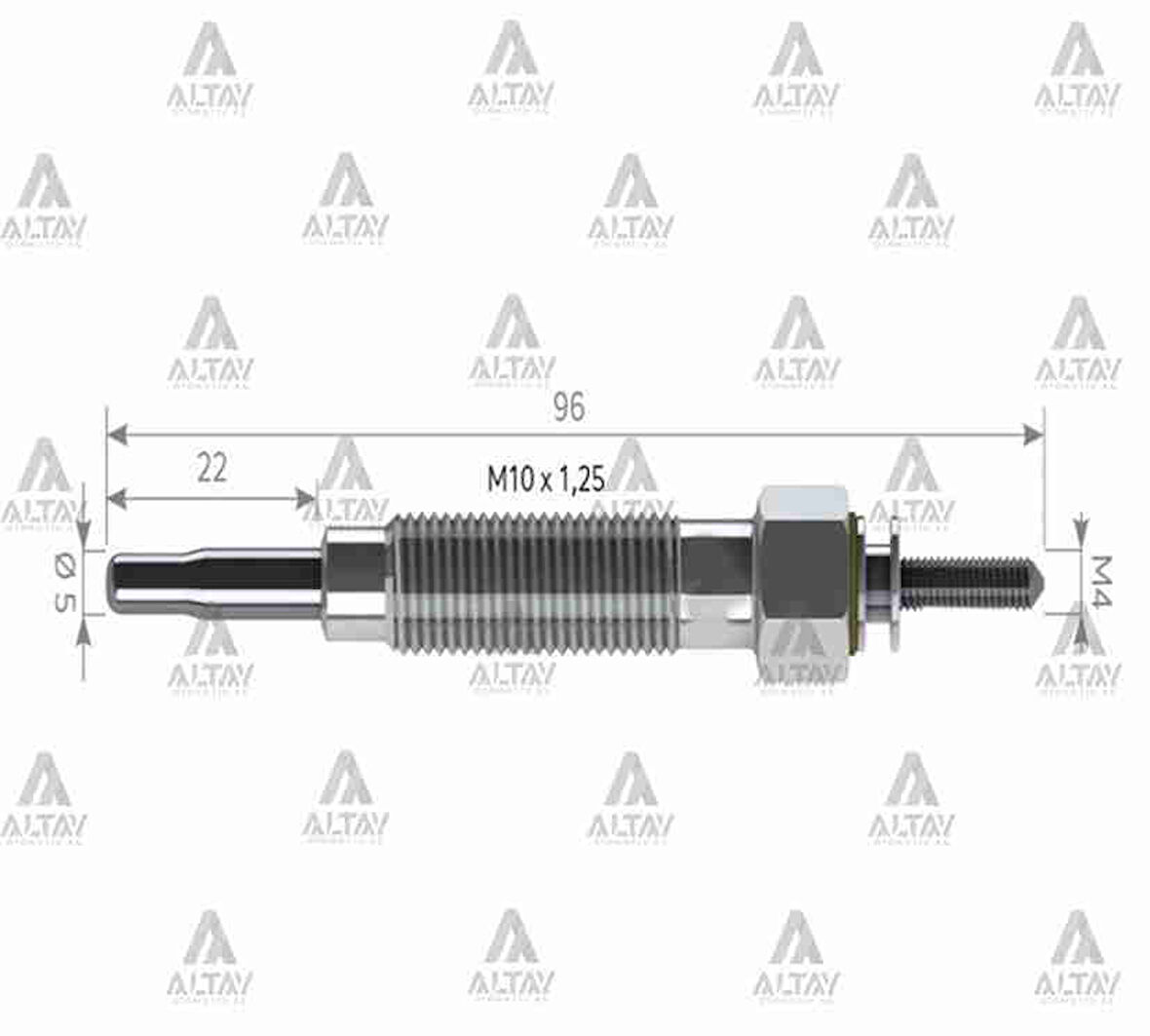 KIZDIRMA BUJİSİ (ISITMA) L-300 1999-2008 / L-200 / H-100 / PICKUP TD-25 / TD-27 / BMC 115. MD050212 (10 ADET)