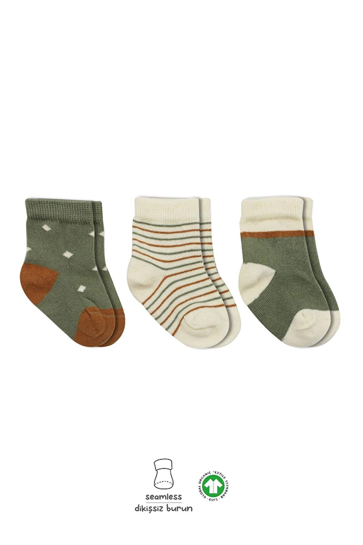 Bistyle 3'Lü Penye Kız Soket Çorap BS10112 Nil