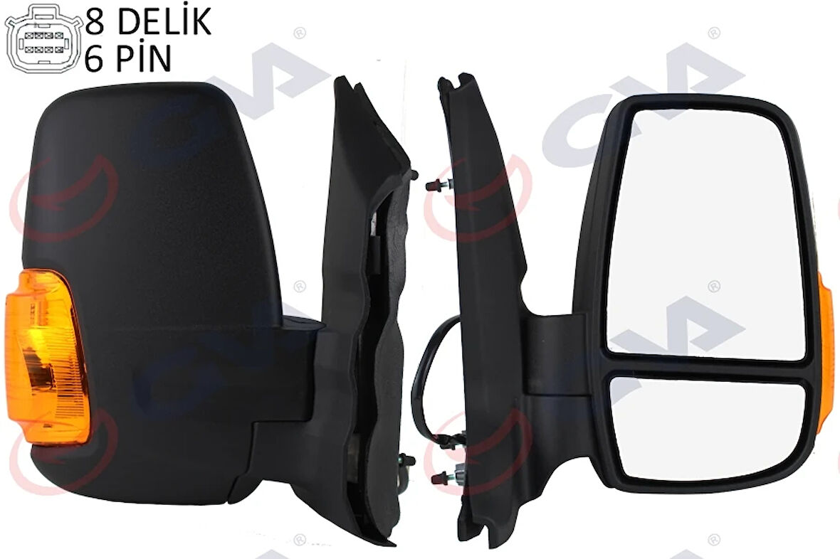 DIŞ DİKİZ AYNASI SAĞ TRANSIT 5363 2014 KISA KOL-KATLANMAZ ELEKTRİKLİ ISITMALI SARI SİNYALLİ DESENLİ KONVEKS 6 FİŞ VM-6329NEHR BK3117682NF5JA6 1911125 1932576