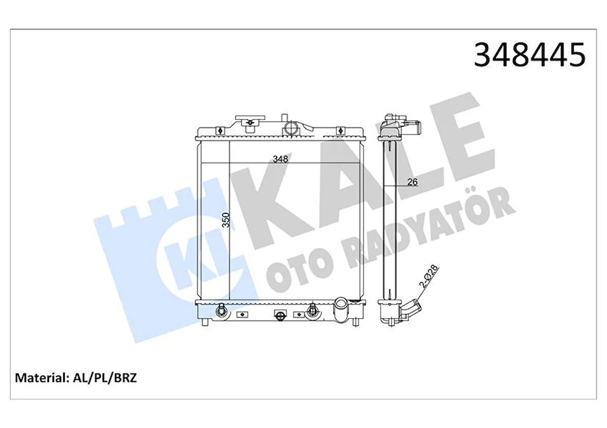 RADYATÖR CIVIC 5-CIVIC 6-HR-5-ROVER 1945400 1.5-1.6 165 91-19951.4-1.5-1.6 95-01 AT 19010P01003 19010P01004 19010P03901