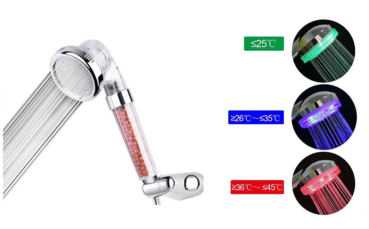 Renk Değiştiren Led Işıklı Tasarruflu Tazyikli Duş Başlığı (3791)