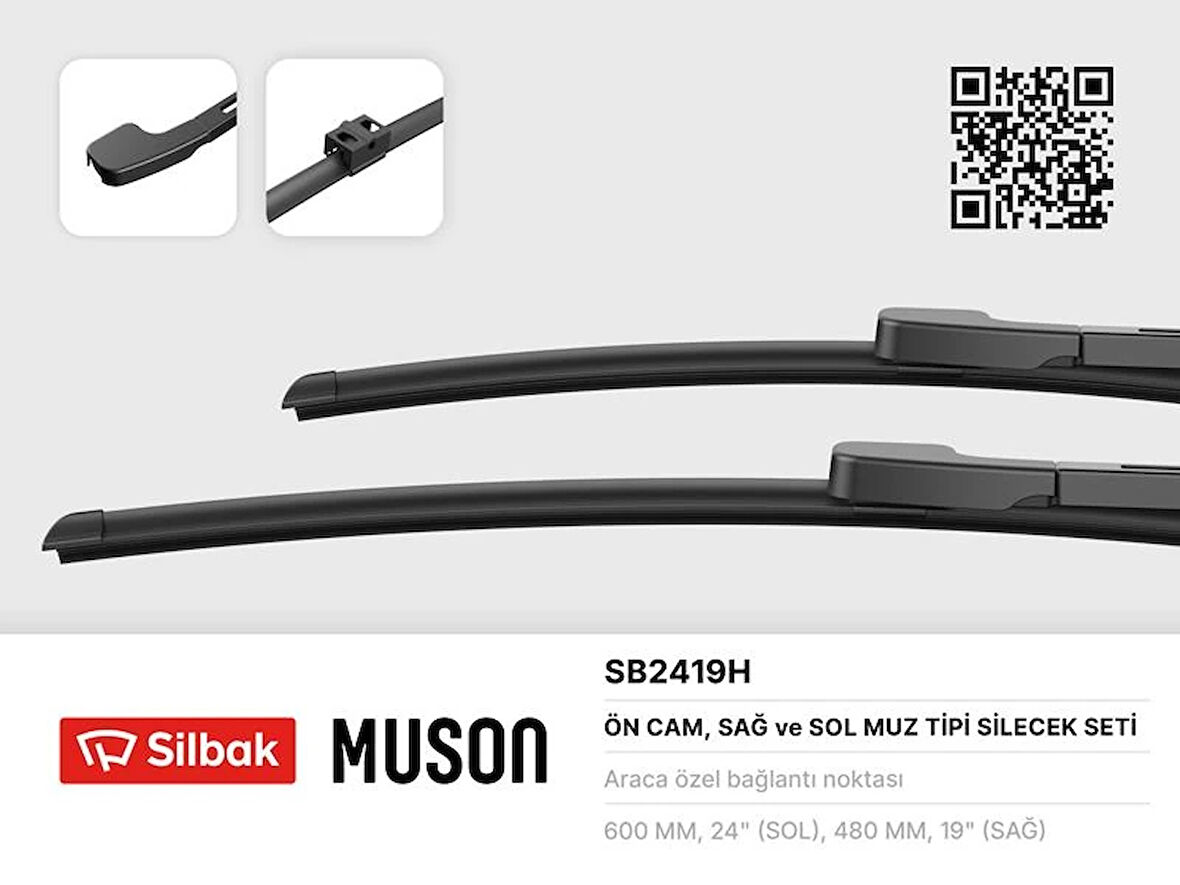 SİLECEK SÜPÜRGESİ 600/480MM MUZ TİPİ BMW 3 SERISI SEDAN E90-TOURING E91 2003-2005