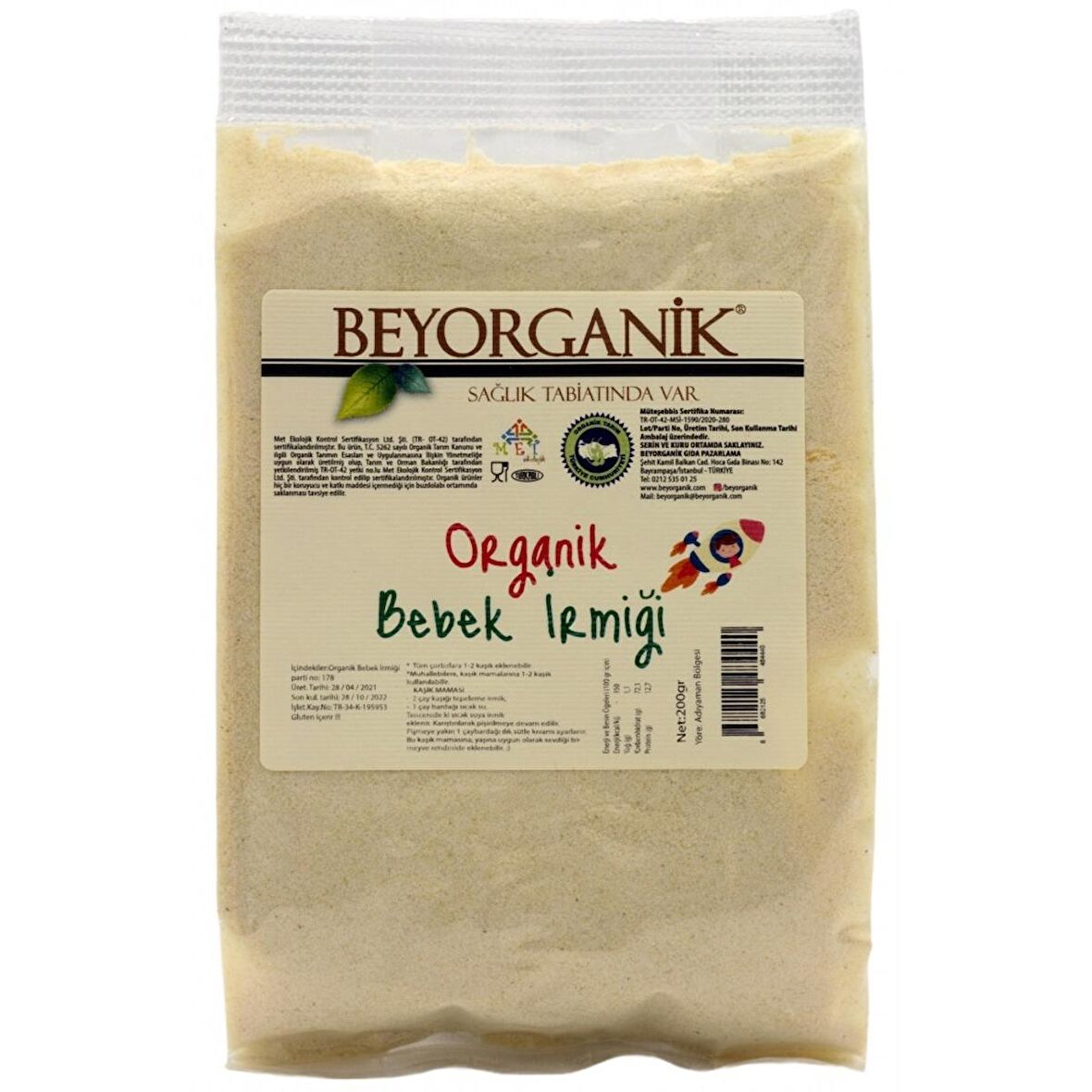 Beyorganik Organik Bebek İrmiği 200gr 