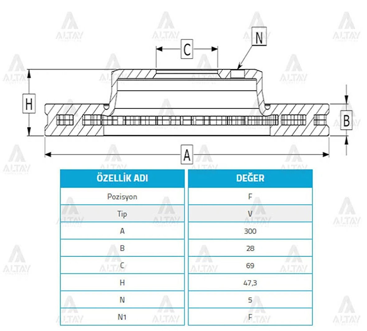 FREN DİSKİ TUCSON 2007-2010 / SANTAFE 2006-2011 / I-1930 CEED 2012 / 9-1935SPORTAGE 2011-2015 / ÖN HAVALI 300-5 51712 2L500 (2 ADET)