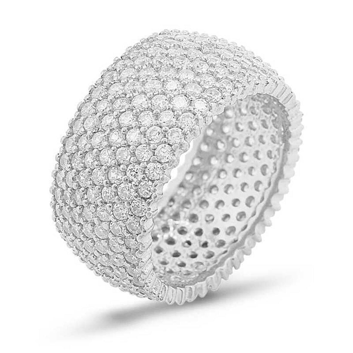 Gümüş 7 Sıra Tamtur Kadın Alyans Yüzük