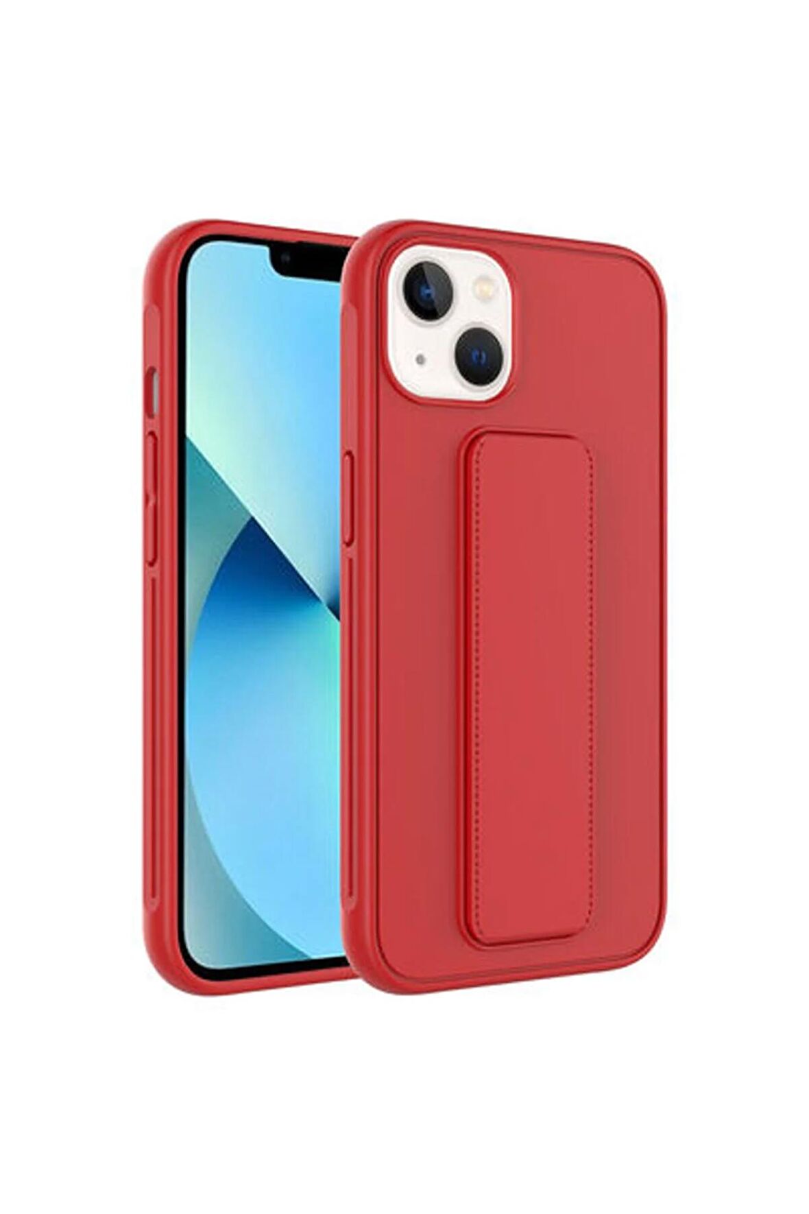 Apple iPhone 14 Plus ile Uyumlu Kılıf Mıknatıslı V Standlı Telefon Kılıfı Kapak