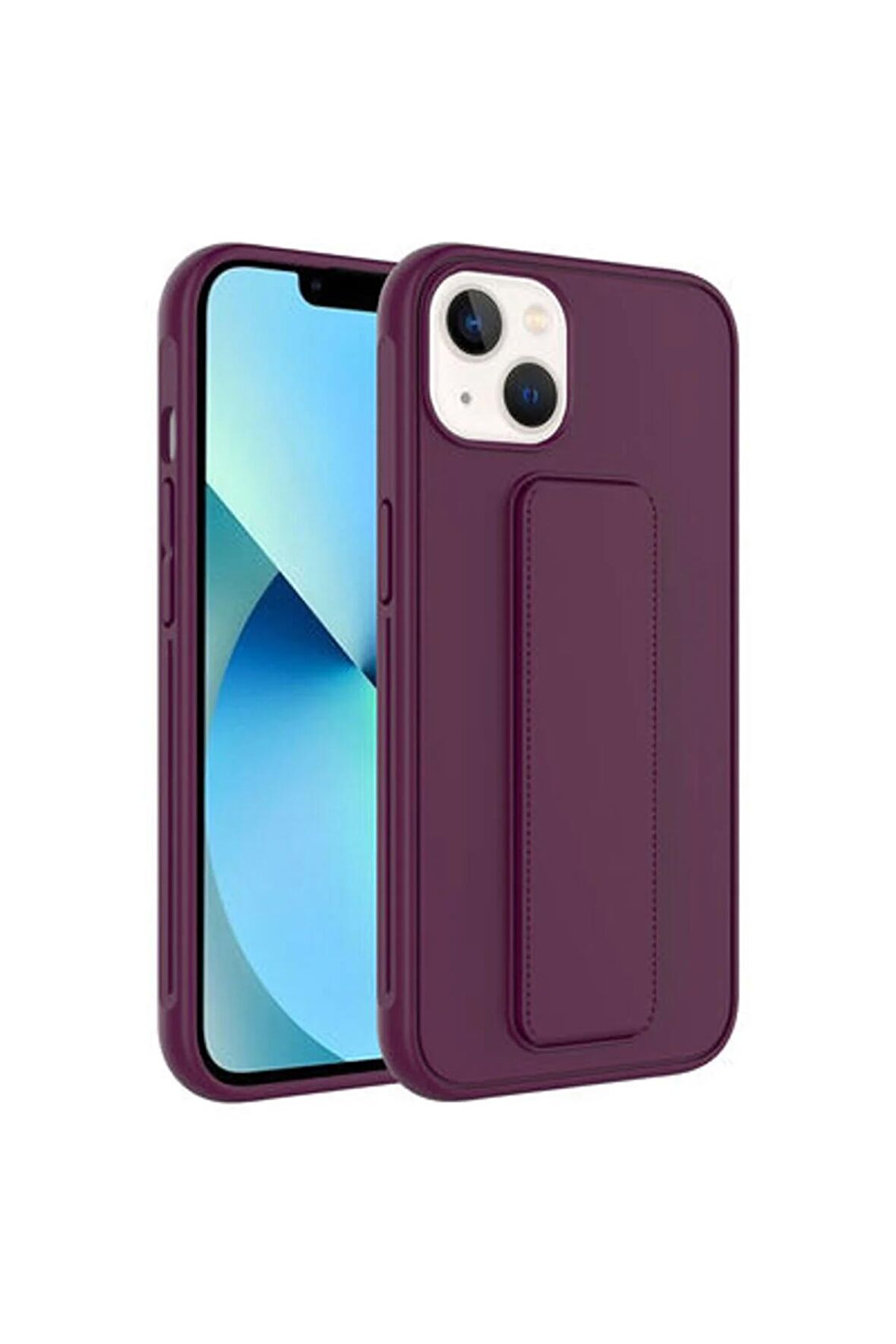 Apple iPhone 14 Plus ile Uyumlu Kılıf Mıknatıslı V Standlı Telefon Kılıfı Kapak