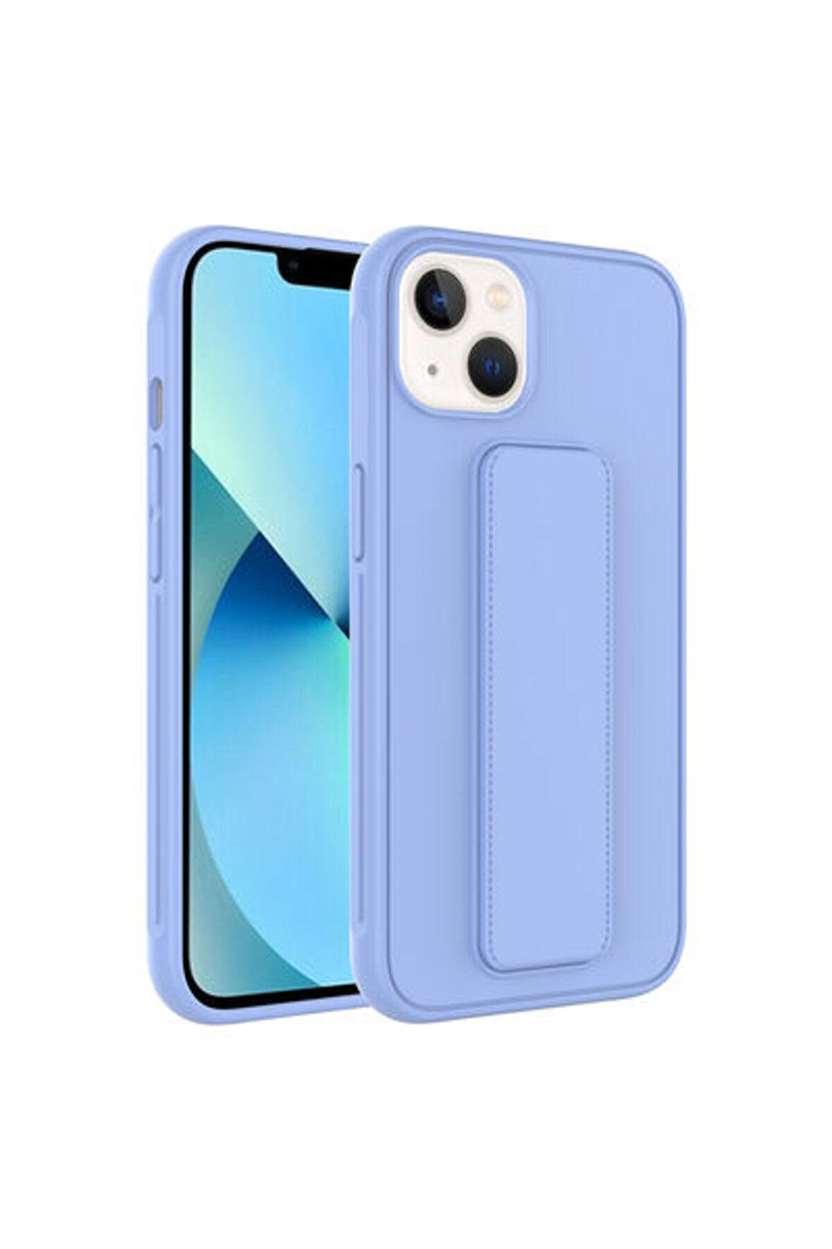 Apple iPhone 13 ile Uyumlu Kılıf Mıknatıslı V Standlı Telefon Kılıfı Kapak