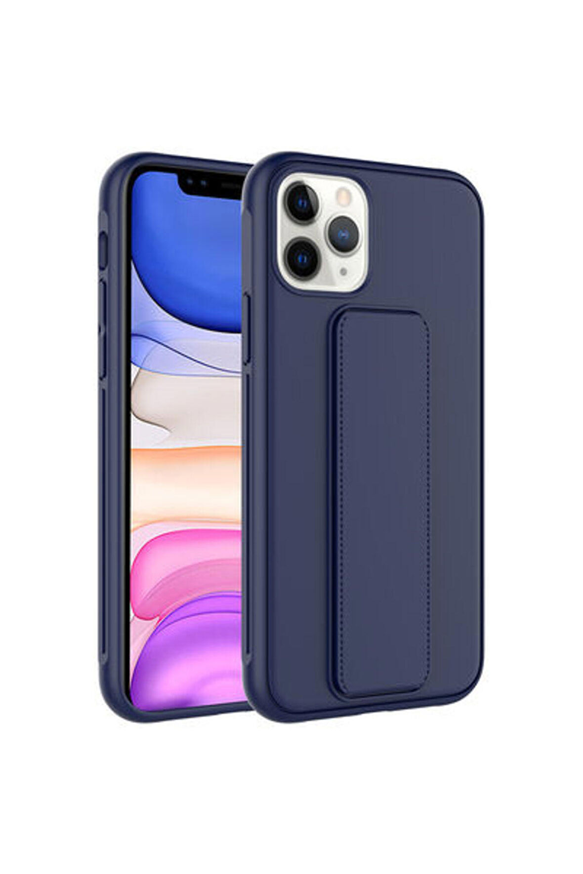 Apple iPhone 11 Pro Max ile Uyumlu Kılıf Mıknatıslı V Standlı Telefon Kılıfı Kapak