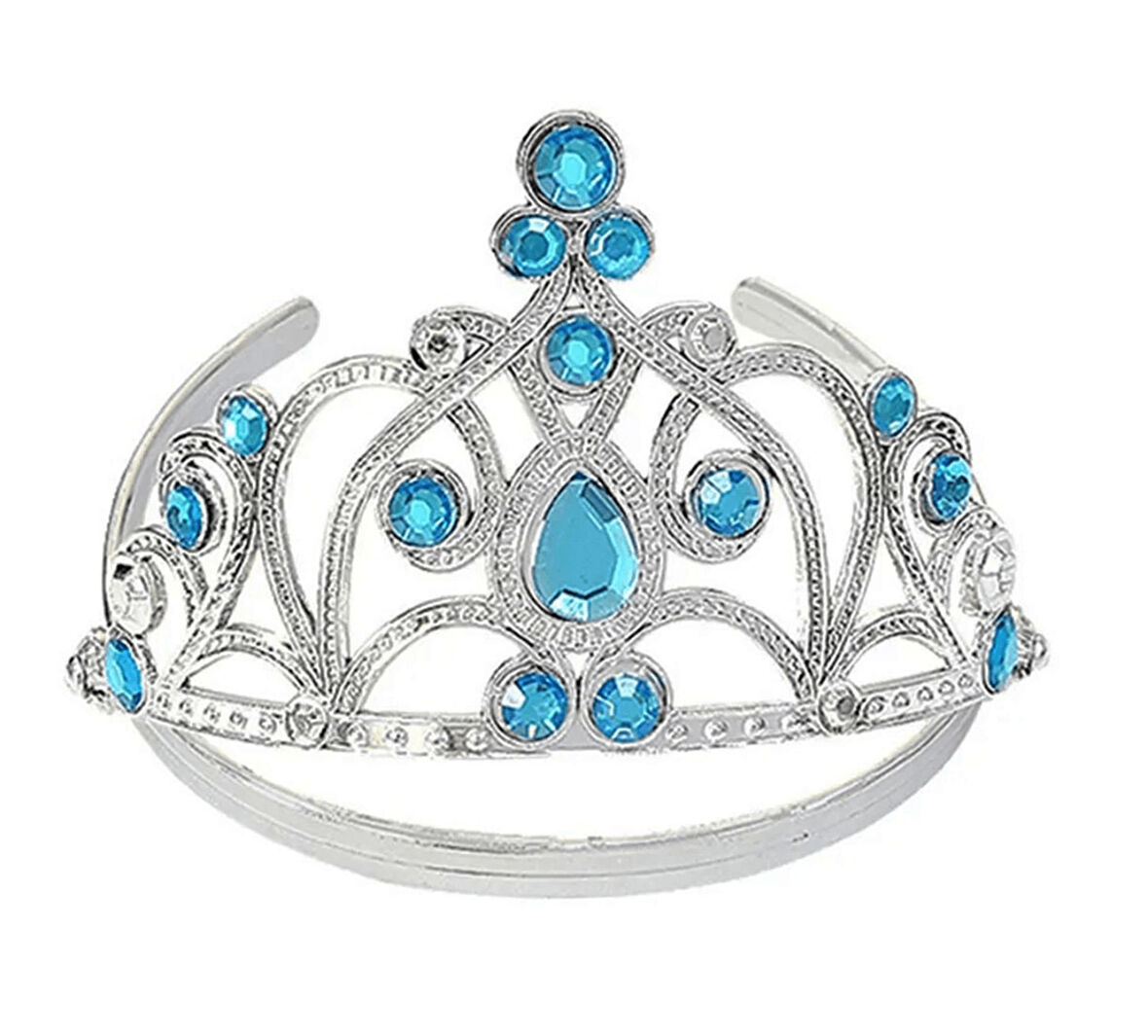 Mavi Taşlı Elsa Çocuk Tacı Prenses Tacı Kraliçe Tacı 16x14 Cm - Lisinya