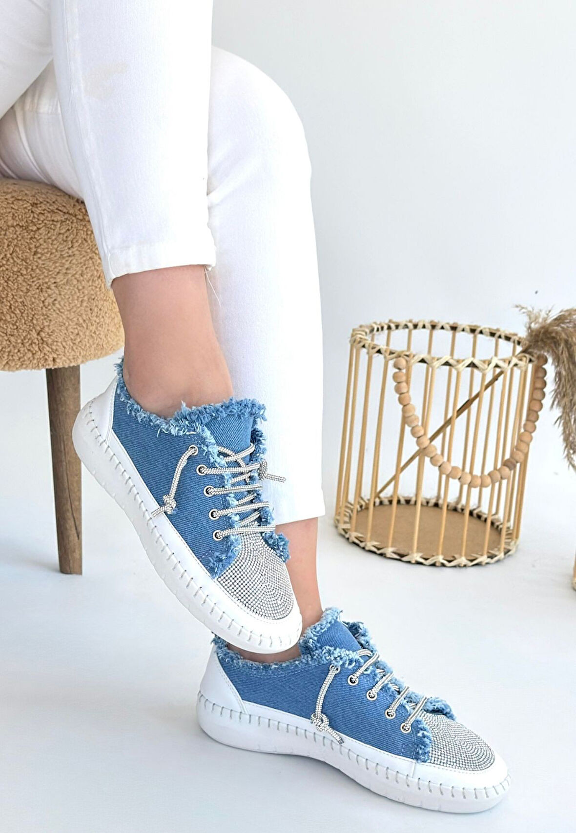 Enber Mavi Kot Bağcıklı Spor Ayakkabı