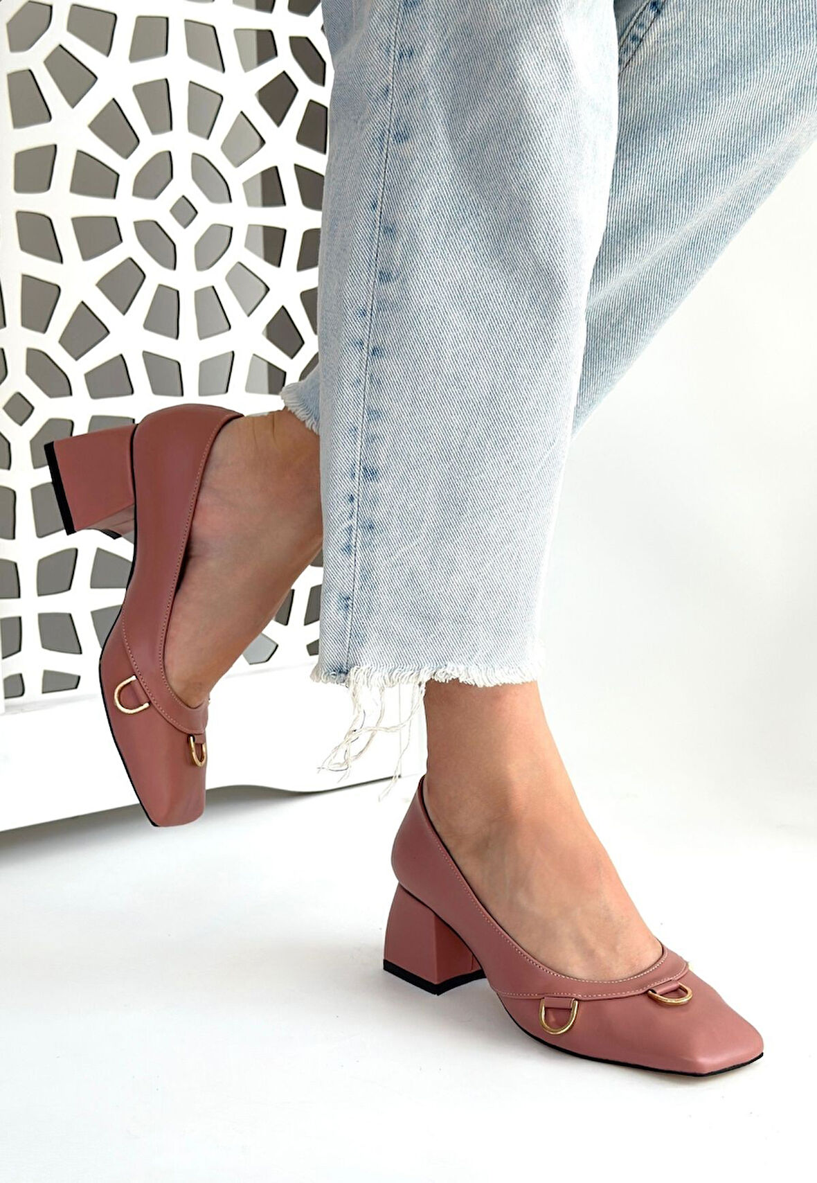 Cande Pudra Cilt Topuklu Ayakkabı