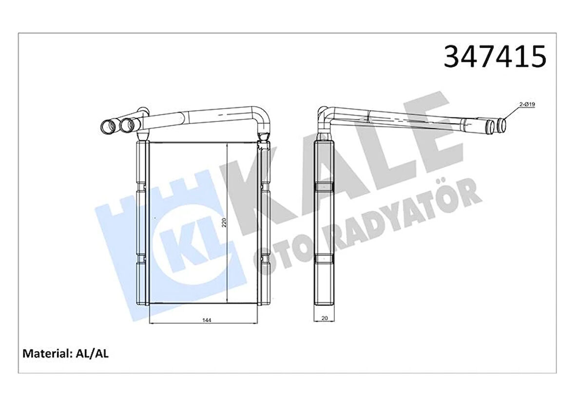 KALORİFER RADYATÖRÜ KIA RIO 1.4L G4EE BENZINLI 2005-2010 1.6L G4ED BENZINLI 2005-2010 1.5L CRDİ 4 SILINDI R 05- - ALEMİNYUM 971381G000