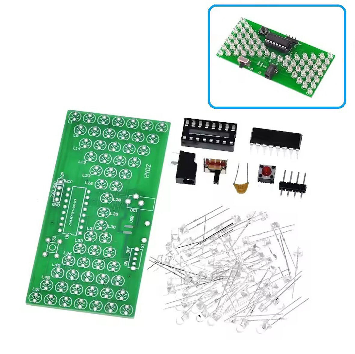 5V Led Elektronik Kum Saati Hobi Devresi DIY Lehimleme Kiti - Demonte(Montesiz)