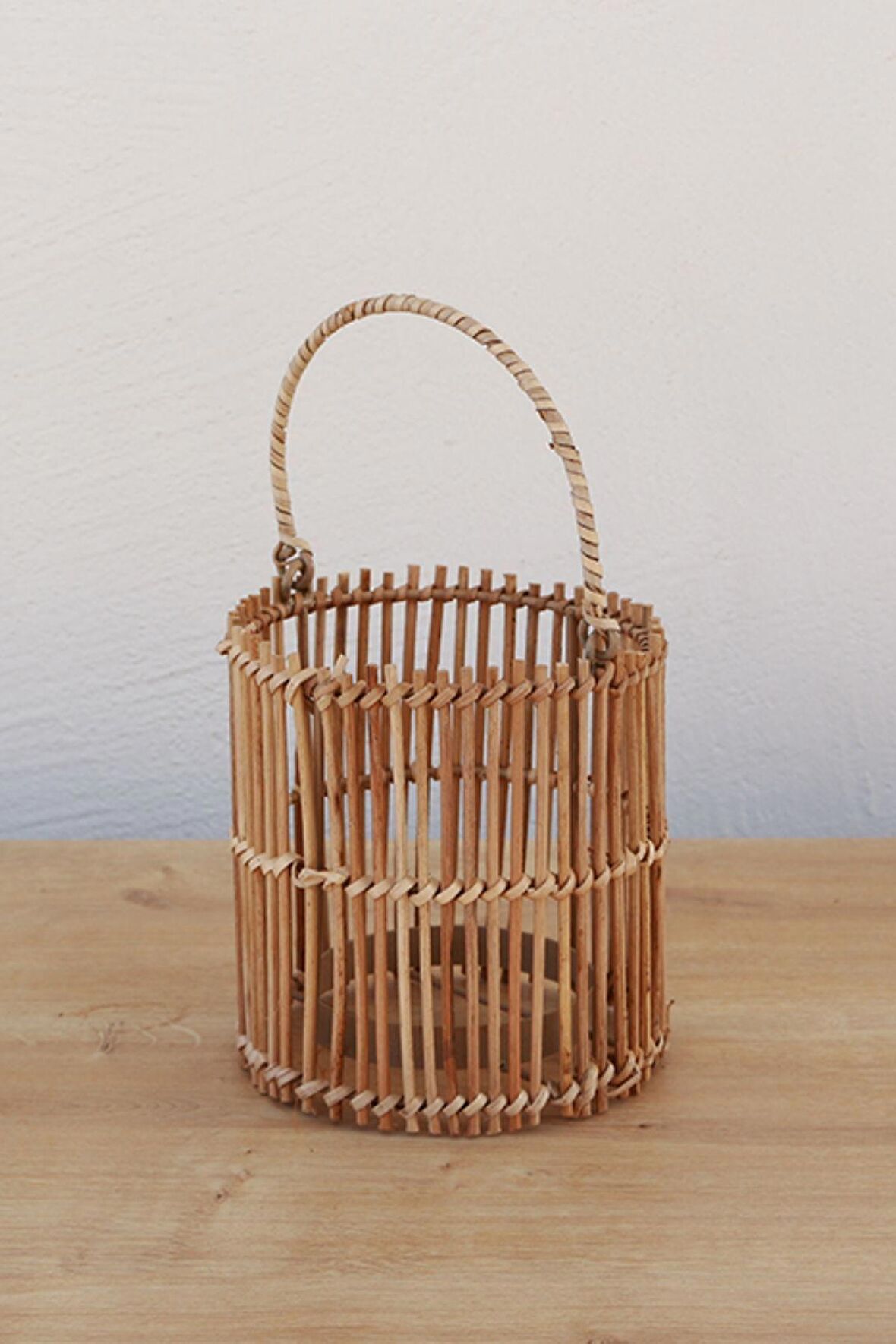 Japandi, Retro Eklektik Boho, Bohem Afrikan, İskandinav Rattan Küçük Boy Mumluk 15x 16 x26 cm