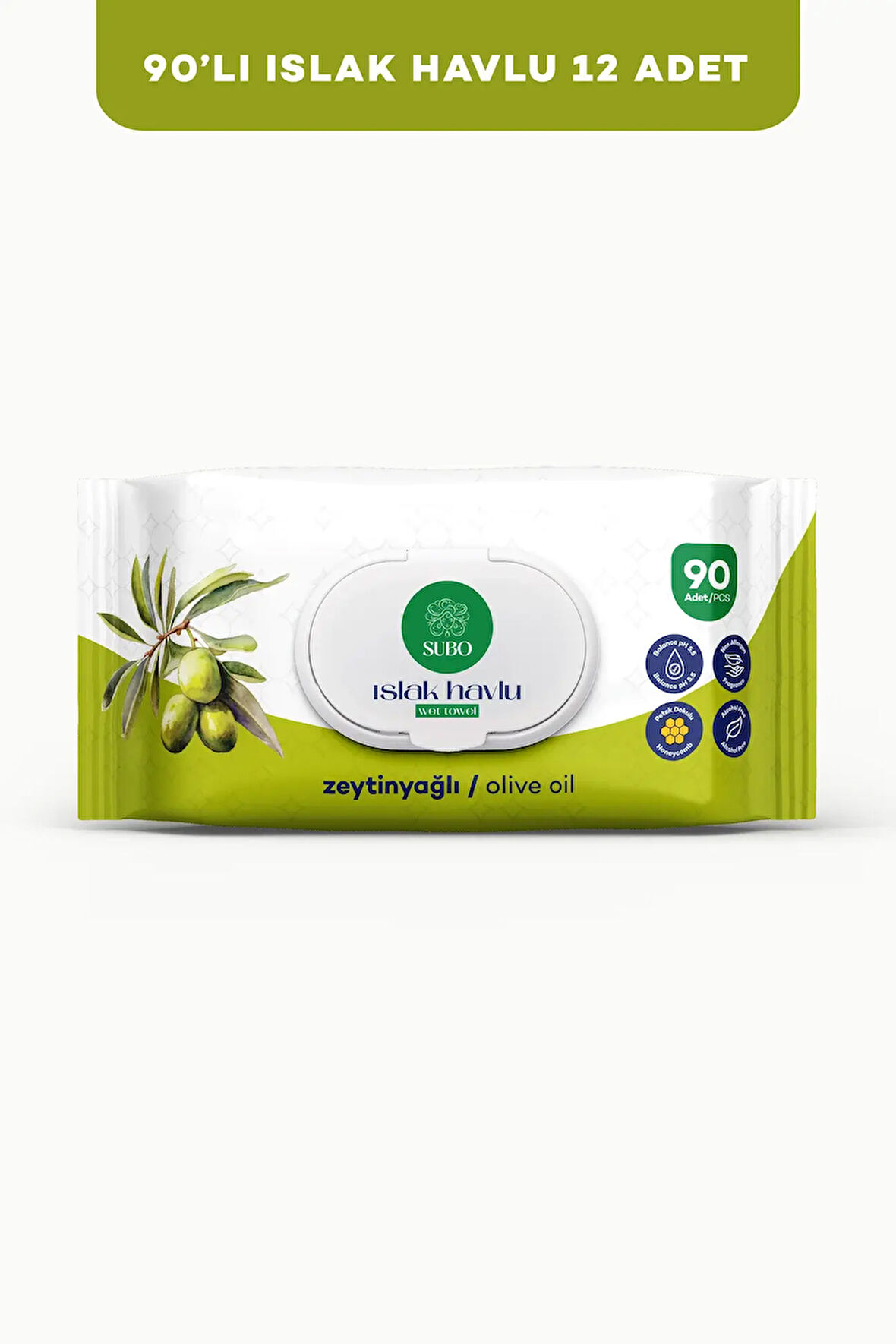 SUBO ISLAK HAVLU 90 'LI ZEYTİNYAĞLI 24X90