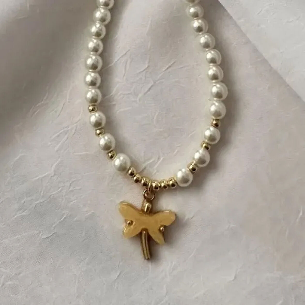 Uretti - Ayşe 5609 - 3034 Cam İncili Yusufçuk Kolye