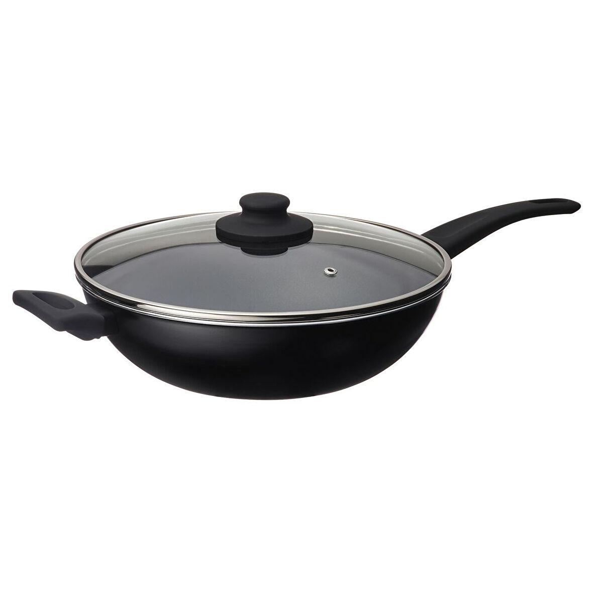 Wok tava, yapışmaz kaplama-siyah, 28 cm