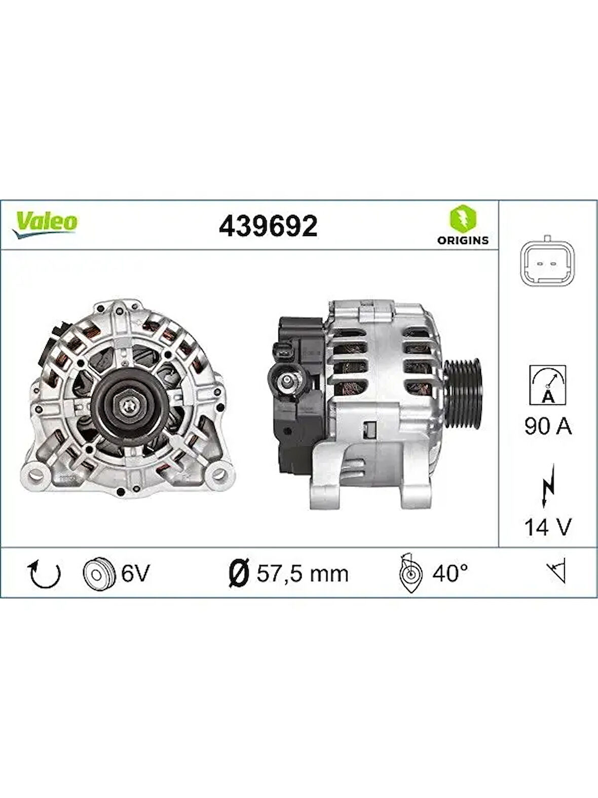 ALTERNATOR 12V (90A) P206 P307 C ELYSEE P301 C3 C2 C4 C5 C5 II C5 III P407 TOYOTA AYGO PARTNER 1,9 K