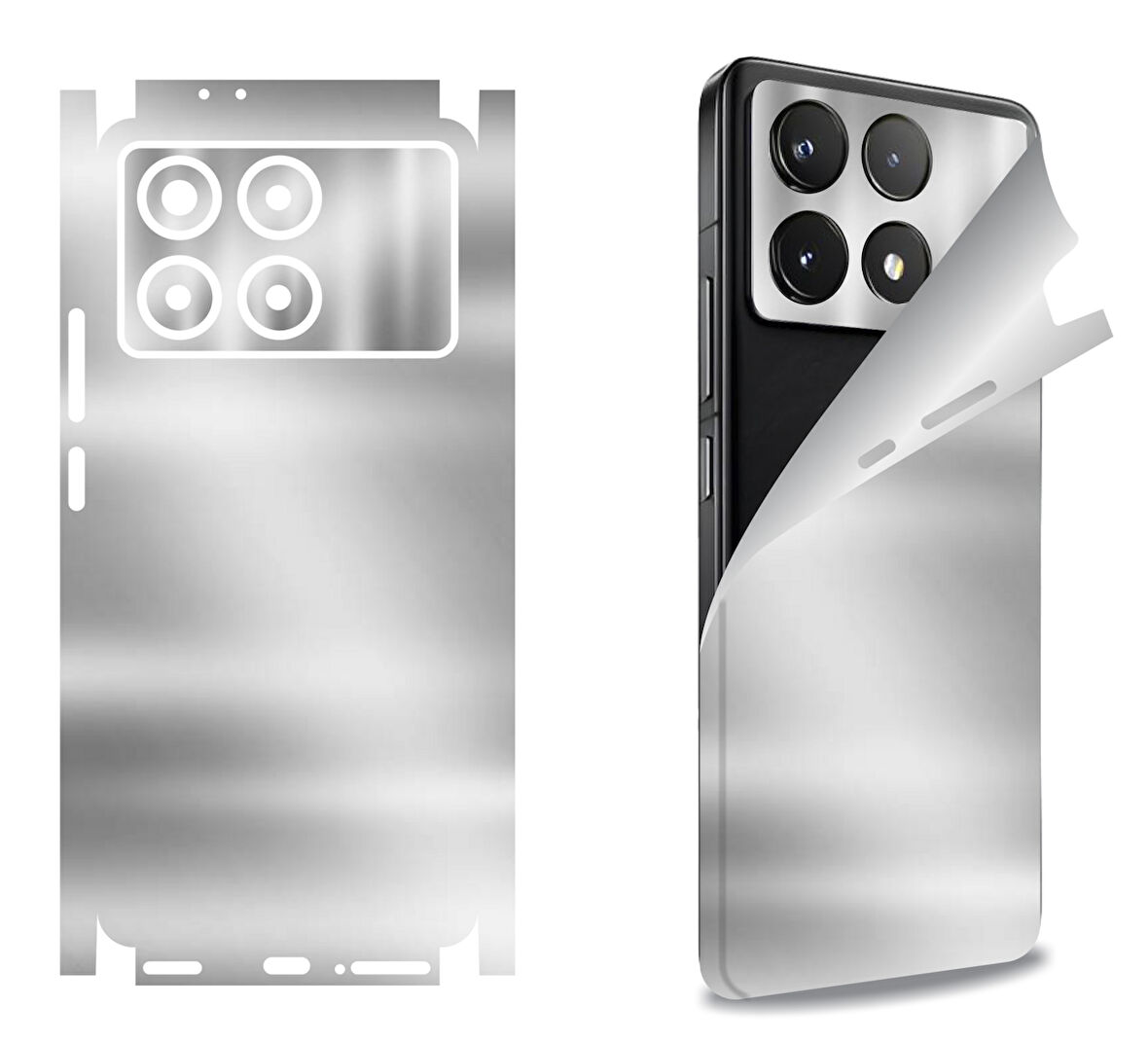 Xiaomi Poco F6 Pro için uyumlu 360 full arka kaplama koruma sticker - AYNALI GÜMÜŞ