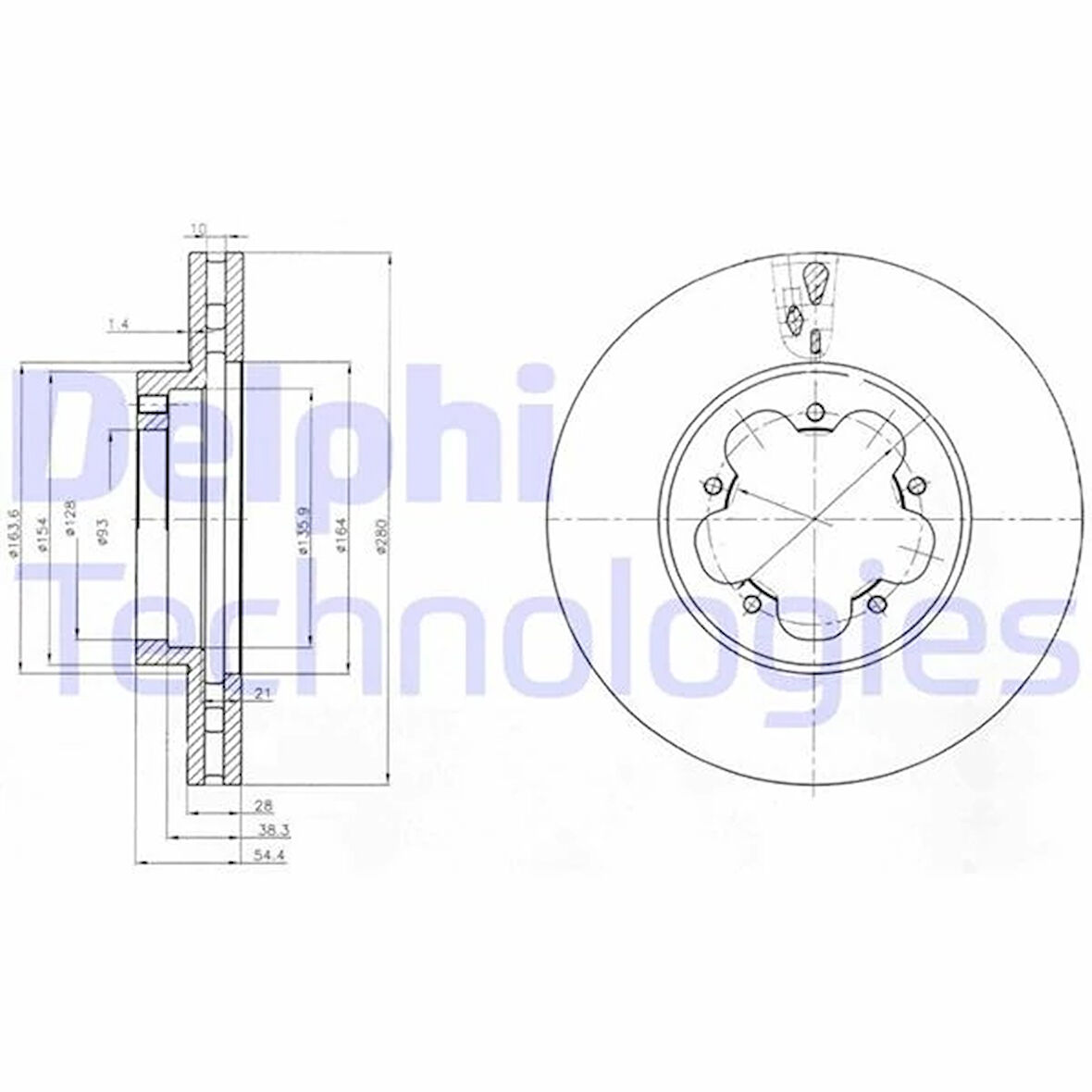 ON FREN DISK AYNASI TRANSIT 5347 2006-2014 O.CEKER OLCU 280 28 6C111125BA 6C111125BB 1371394