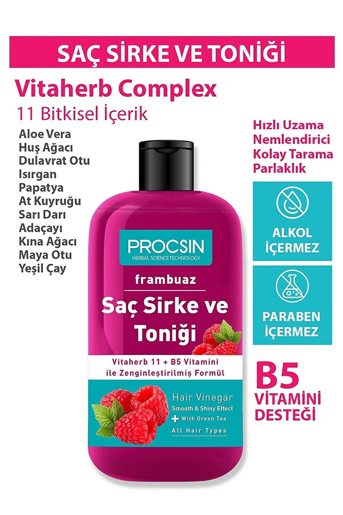 Procsin Saç Sirke Ve Toniği Frambuaz 250ML