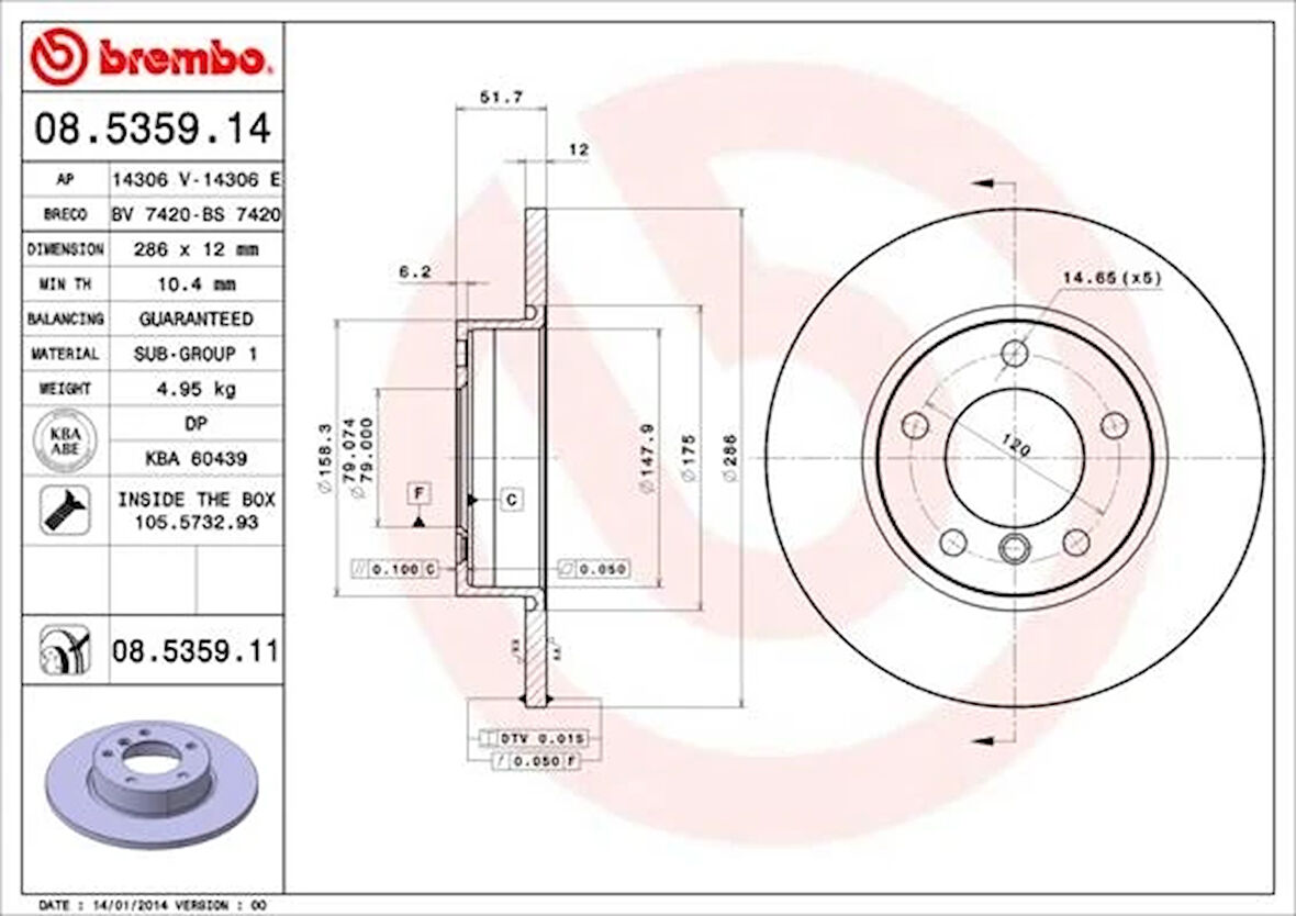 FREN DISKI ON BMW E36 1991-1998 34116757751 (2 ADET)