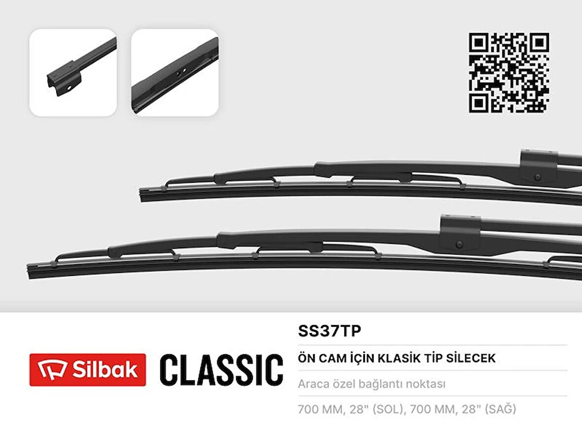 SİLECEK SÜPÜRGESİ 700MM MAN SL200-MERCEDES 0302 5 L-RENAULT MAGNUM-BMC BELDE-LEVEND XL BÜYÜK DELİKLİ (2 ADET)