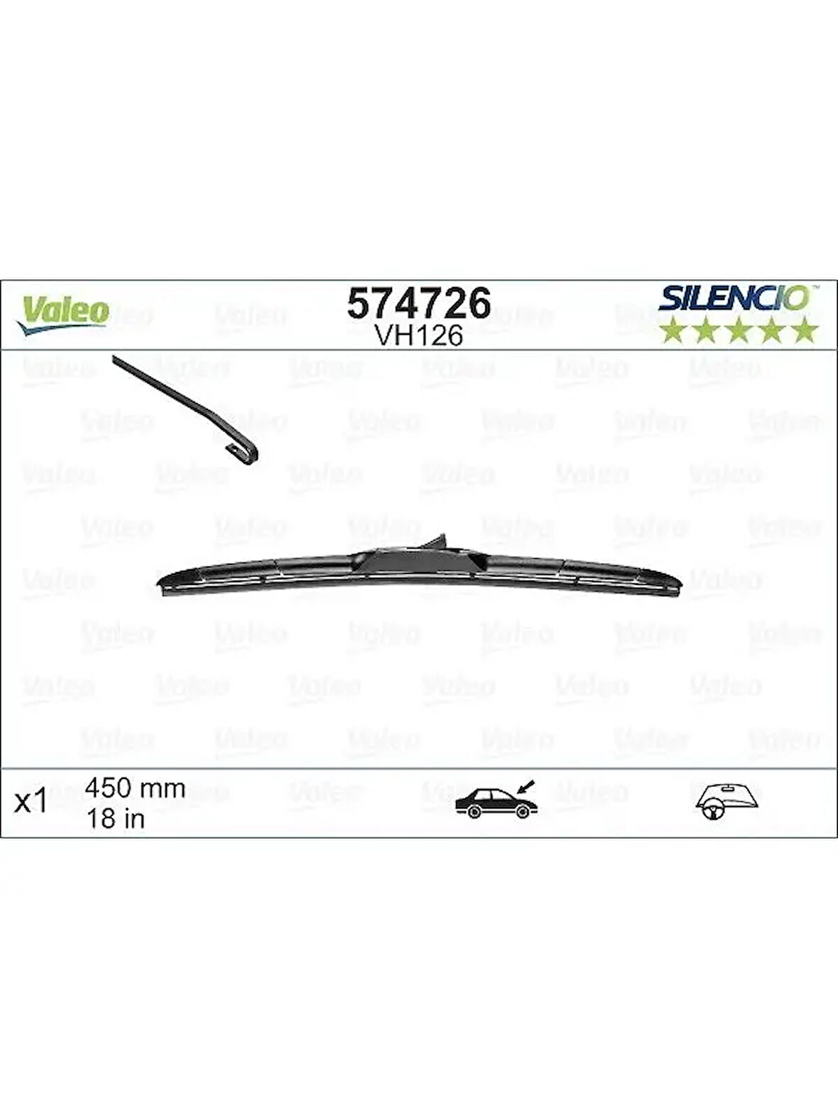SILECEK SUPURGESI SAG VALEO SILENCIO HIBRIT VM126 (X1) / (450 MM) INSIGNIA A 0917 CRUZE J300