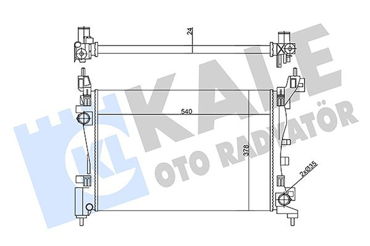 SU RADYATÖRÜ FIAT PUNTO-FIORINO-QUBO 1.2 1.4 1.4 165 2005 MT AC NAC MEKANİK 540X378X24 51864284 55700447