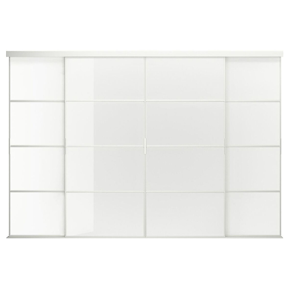 Gömme dolap için sürgü kapak, beyaz-cam, 351x240 cm
