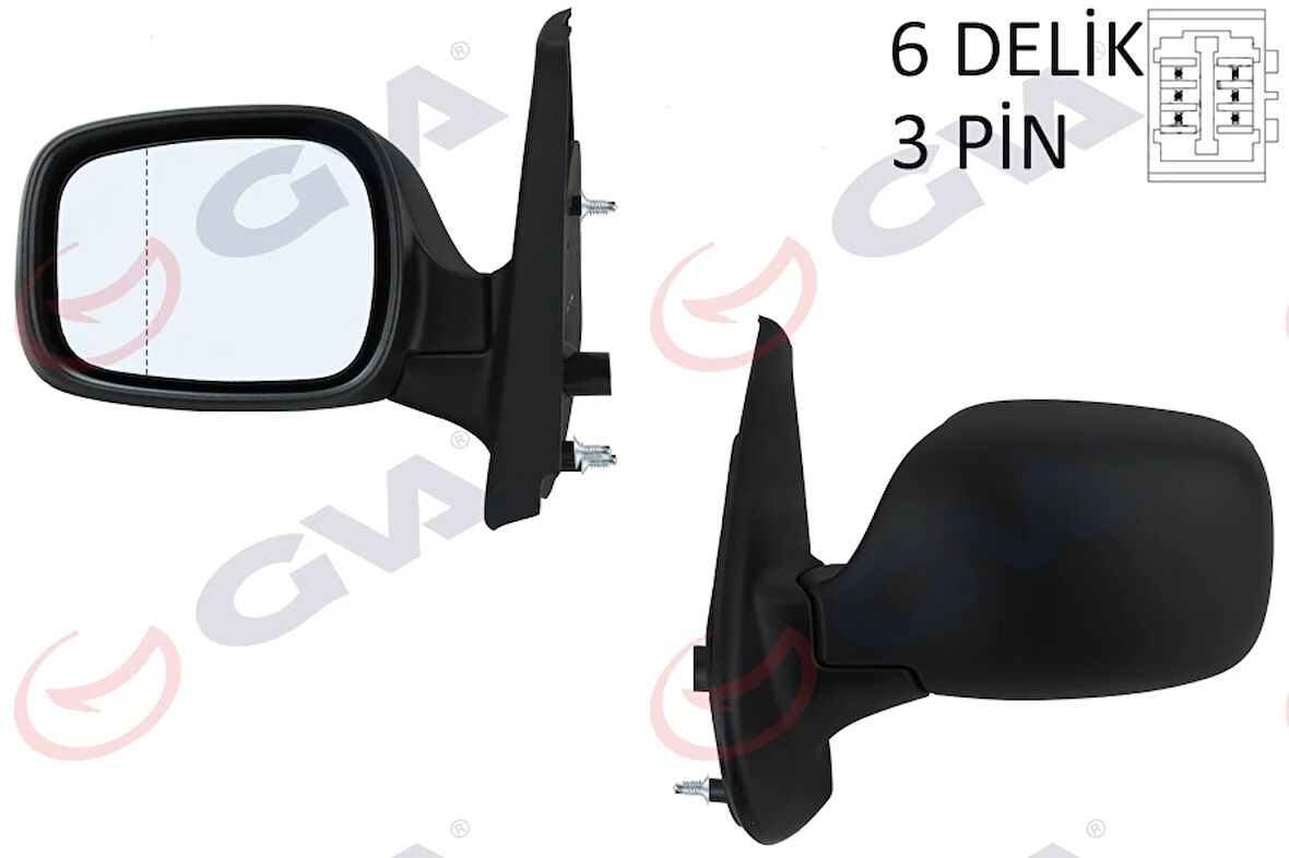 DIŞ DİKİZ AYNASI SOL KANGOO 2001 ELEKTRİKLİ ISITMALI ASFERİK 3 FİŞ VM-132NEHL 7700354638