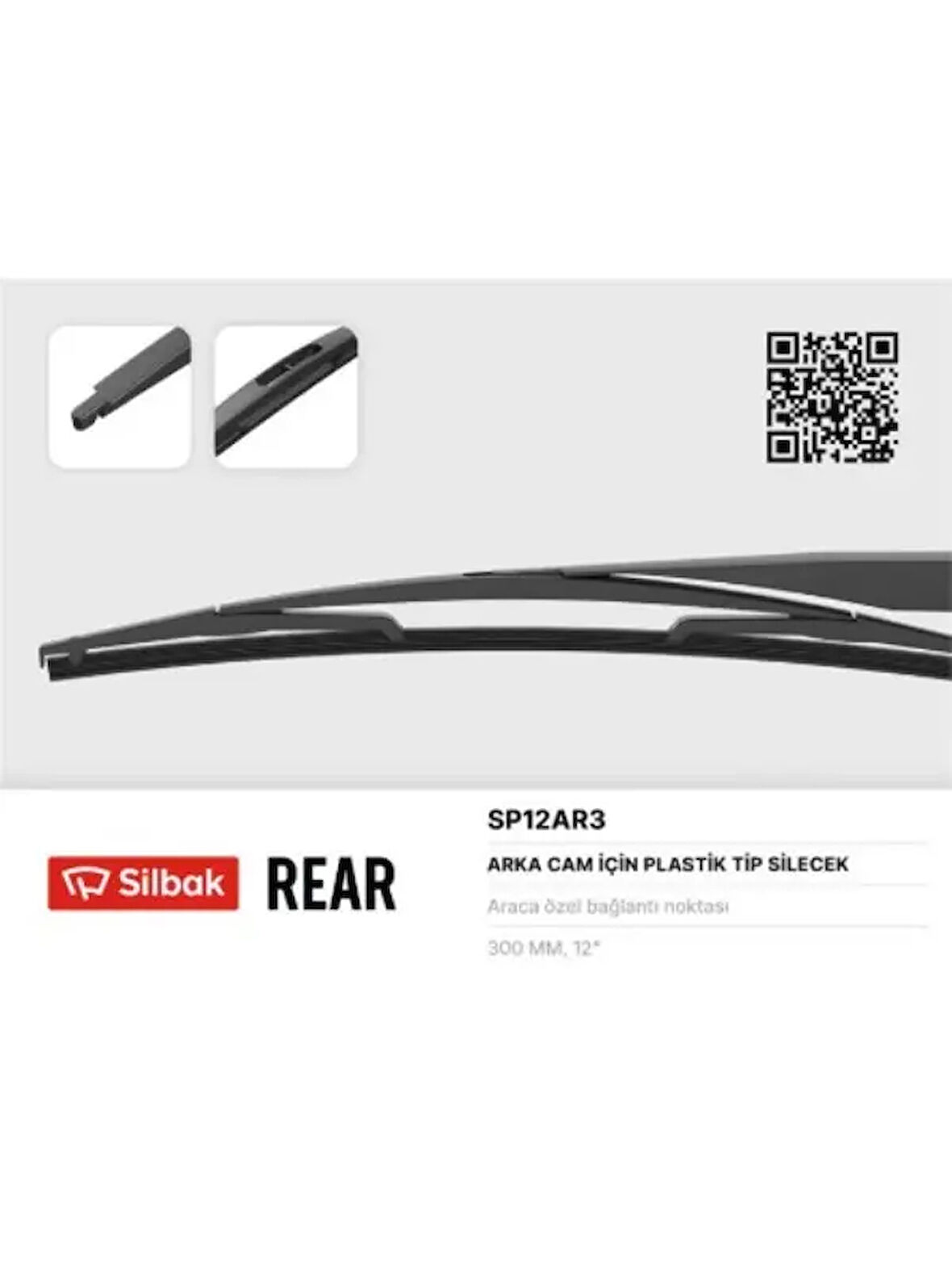 SILECEK SUPURGESI ARKA PLASTIK TIP 300mm C1 NITRO P107 TWINGO AYGO YARIS P1