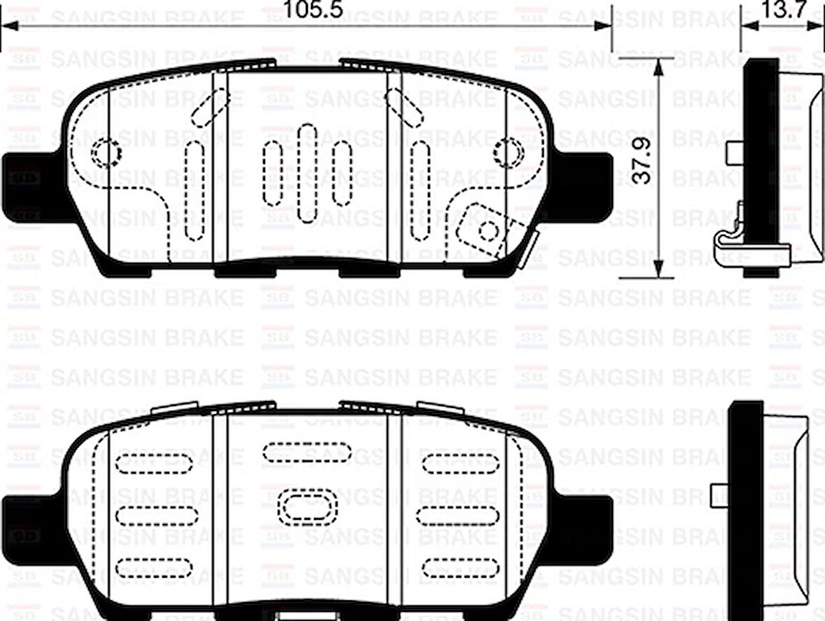 ARKA FREN BALATA NISSAN QASHQAI 1.6L 2.0L HR16 HR20 J10 2006-2010 / JUKE 1.5L DCI F15 10- 1.6L HR16DE F15 10- / MURANO 3.5L Z51 DCI 08- / 10-TRAIL 2.0L M9R MR20DE T31 2007-2013 44060AL585 D4060JA00J D4060EM11A