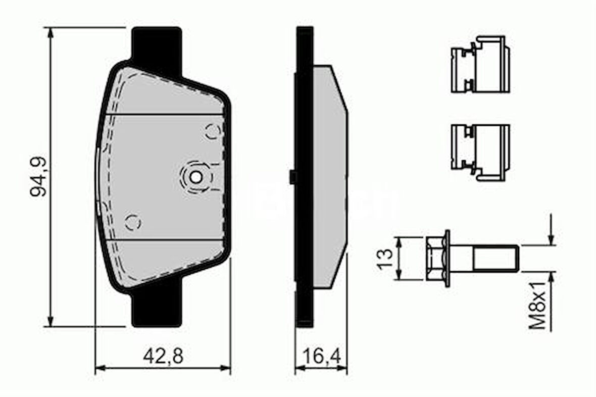 ARKA FREN BALATASI FIAT STILO 2002 LINEA 2007 BRAVO 2 2007-2014 ALFA ROMEO MİTO 2008 MULTIPLA 1999 77364590 77363518 77362768 9949280