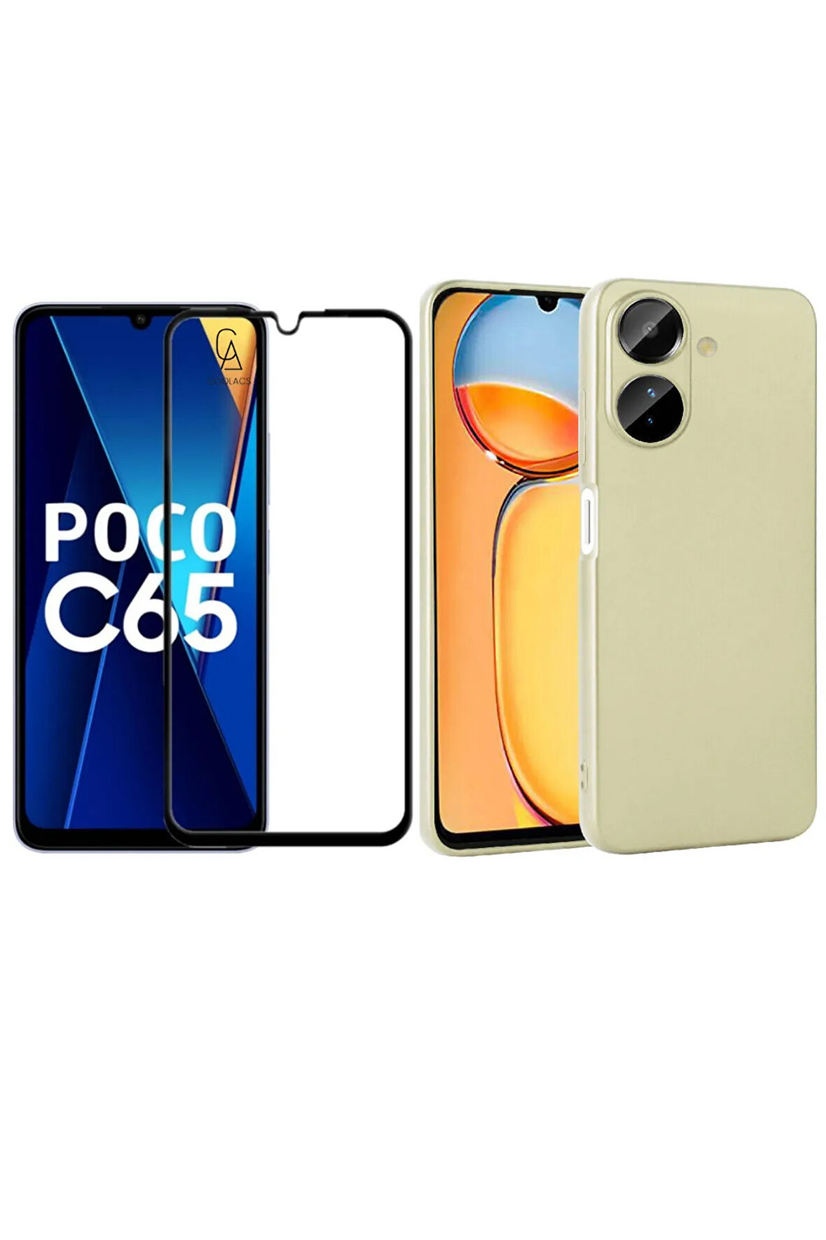 Xiaomi Poco C65 ile Uyumlu Telefon Kılıfı ve 5d Tam Kaplayan Cam Ekran Koruyucu