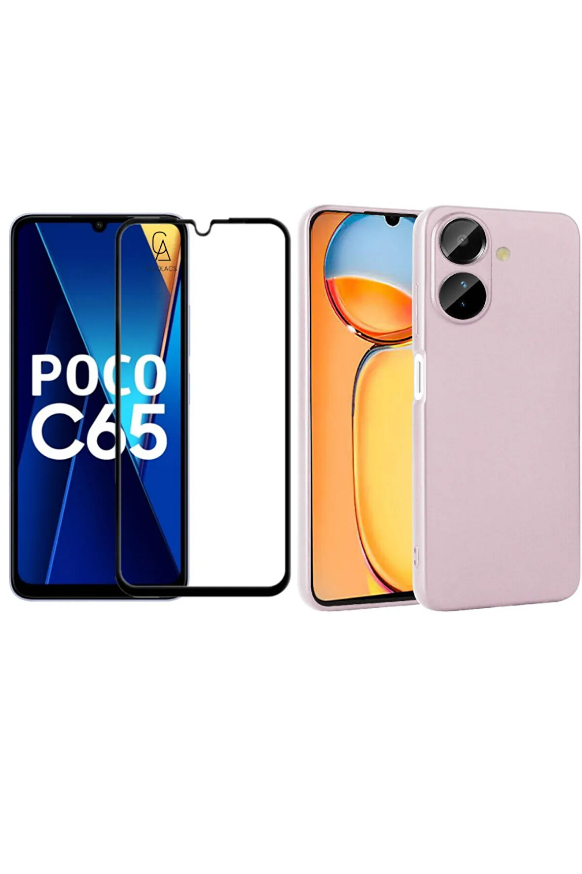 Xiaomi Poco C65 ile Uyumlu Telefon Kılıfı ve 5d Tam Kaplayan Cam Ekran Koruyucu