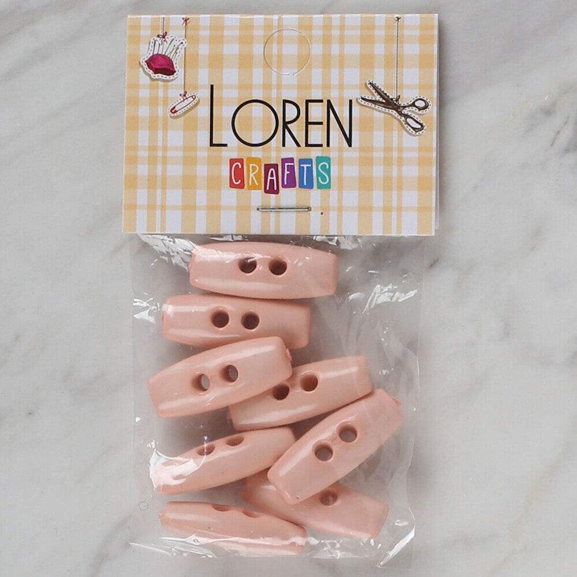 Loren Crafts açık pembe 8 li çoban düğmesi - 71