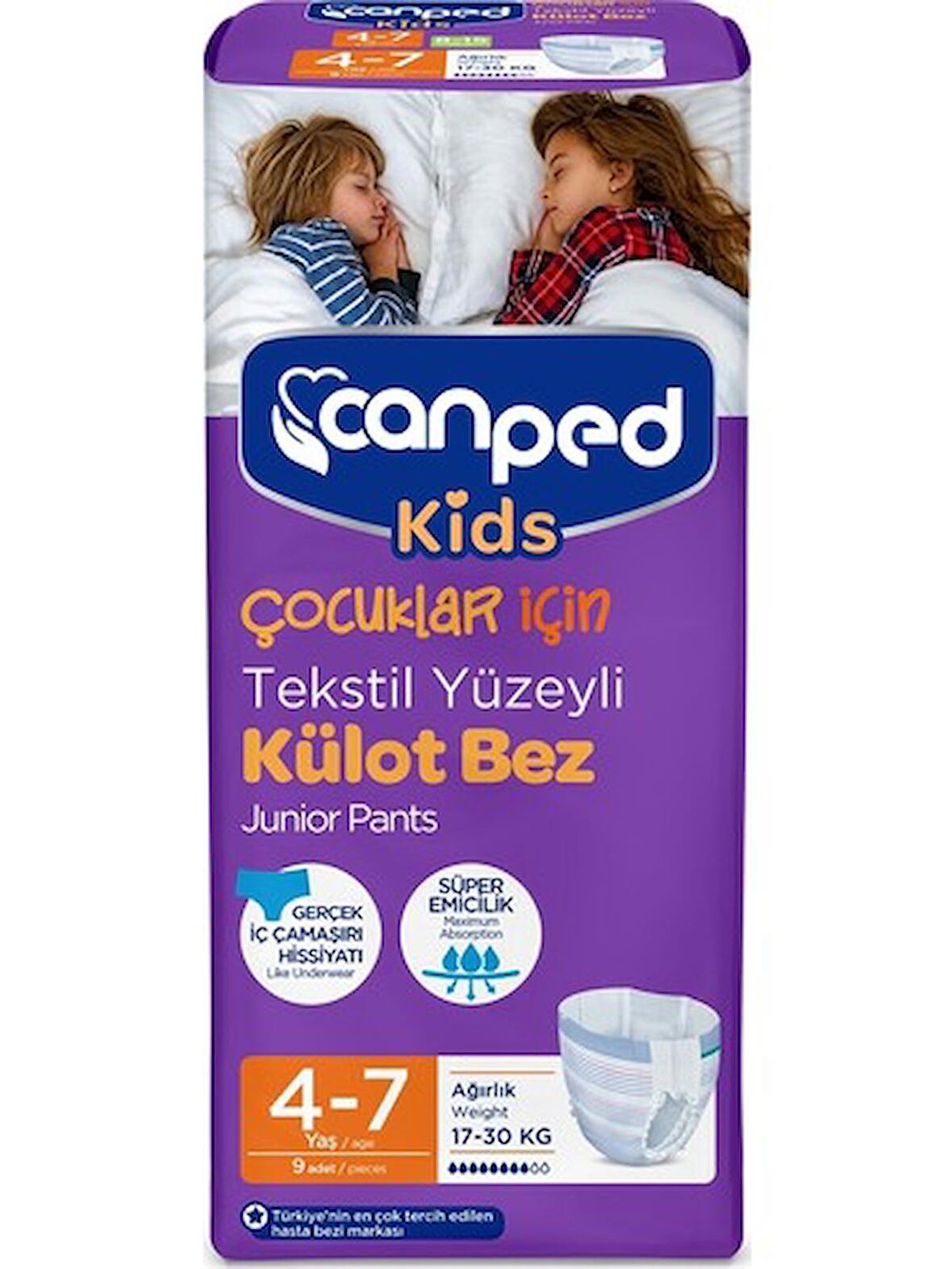 Canped Kids Külot Bez 4-7 Yaş 17-30 kg 9 Adet