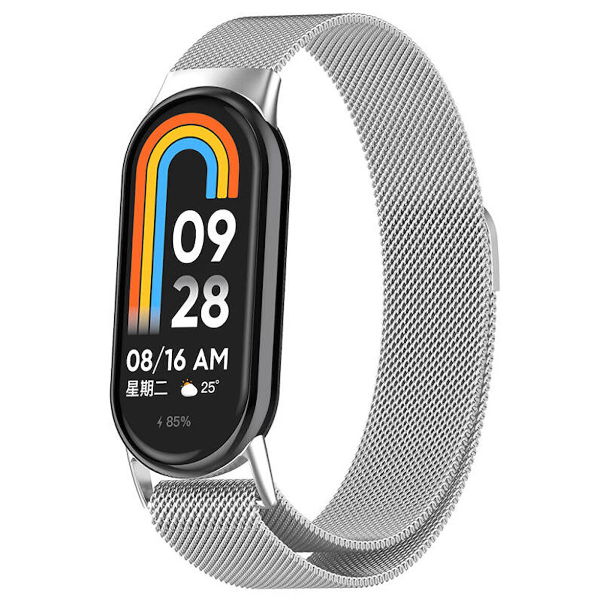 Xiaomi Smart Band 8 İle Uyumlu Metal Tel-Örgü İşlemeli Kordon