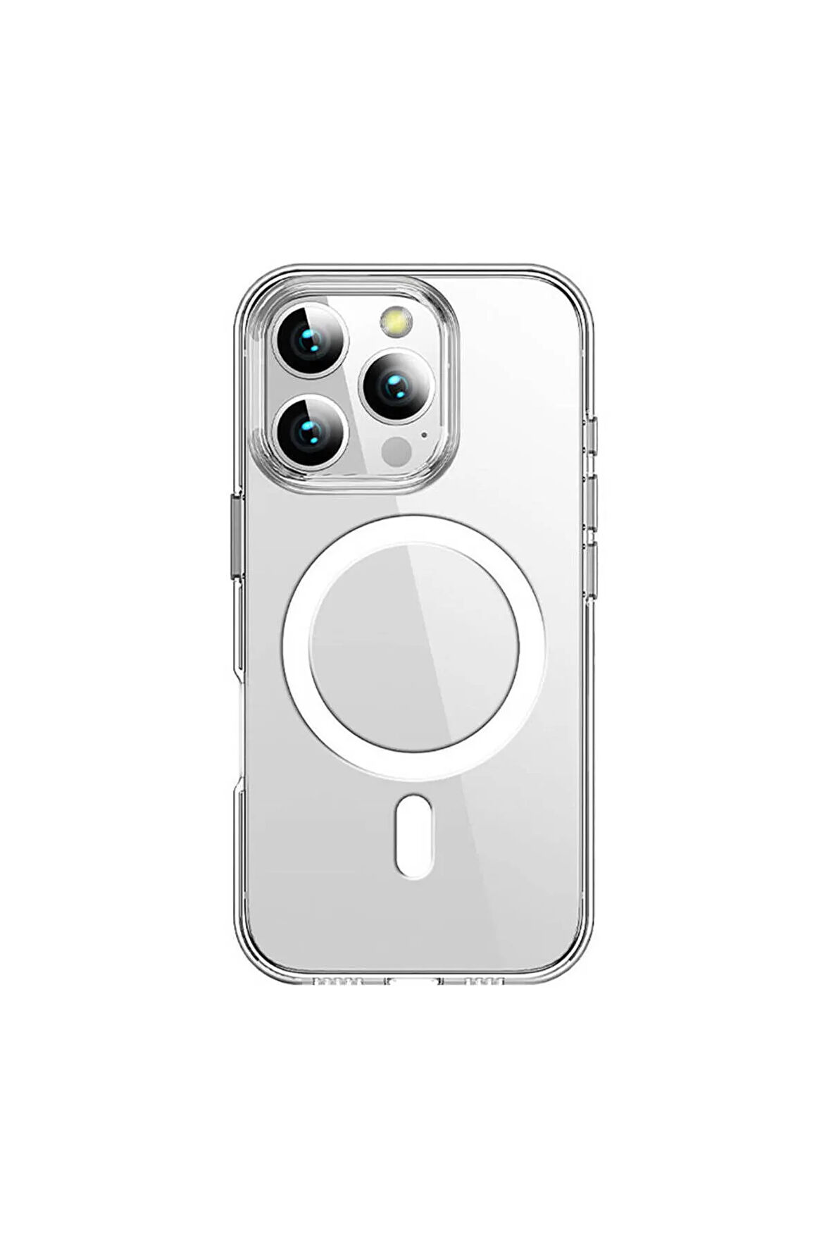 Apple iPhone 16 Pro Max Uyumlu Kılıf Şeffaf Magsafe Wireless Şarj Özellikli Transparan Telefon Kılıf