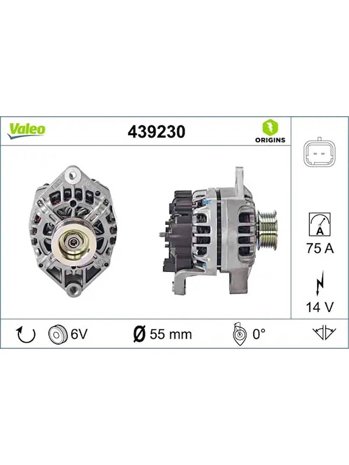 ALTERNATOR 12V 75A  RENAULT KANGOO 9708 CLIO II 0008 MEGANE I 00 02 1.9D 1.9 DCI