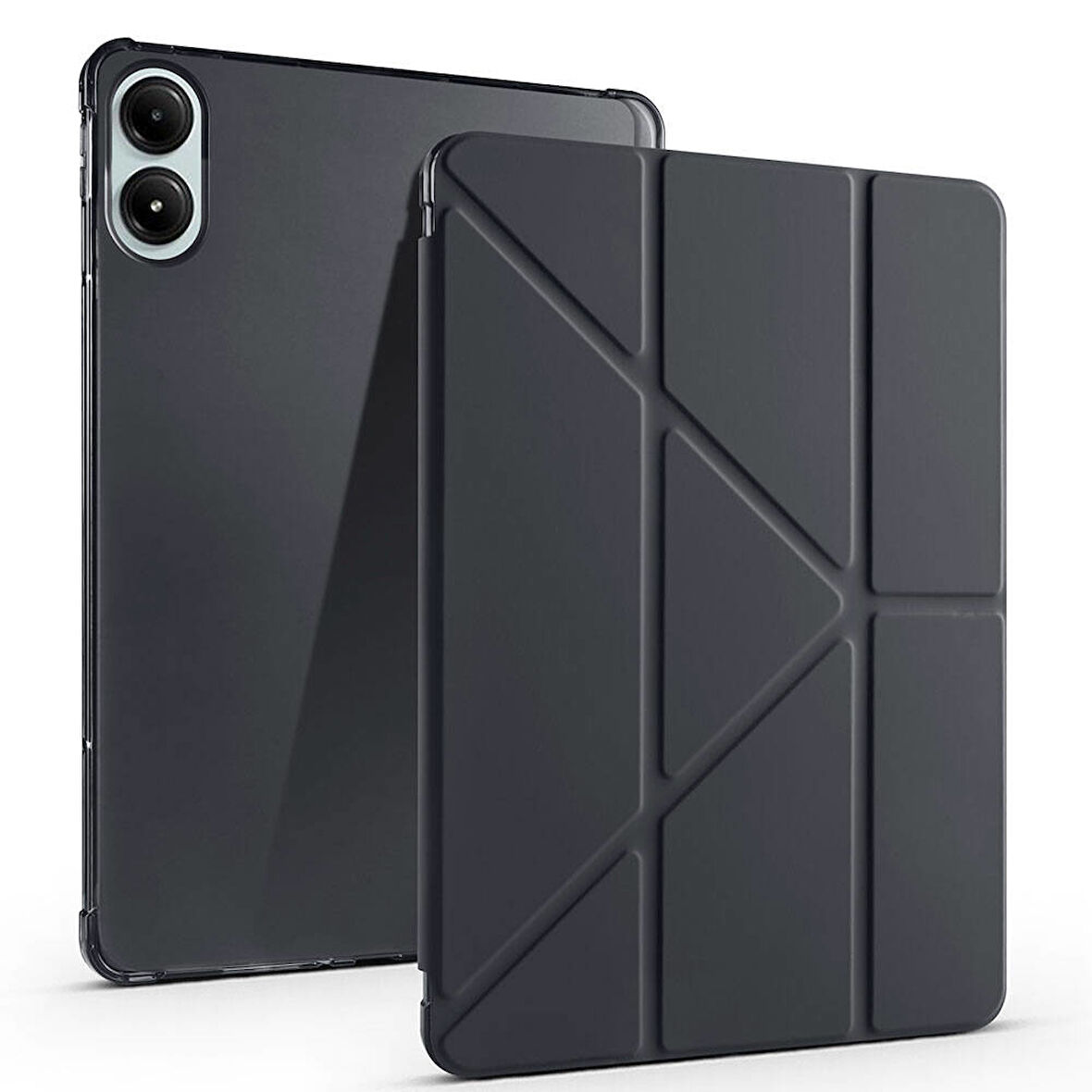 Xiaomi Redmi Pad Pro 12.1 inç Uyumlu Kılıf 3 Farklı Stand Kalemlikli Tri Folding Tablet Kılıfı