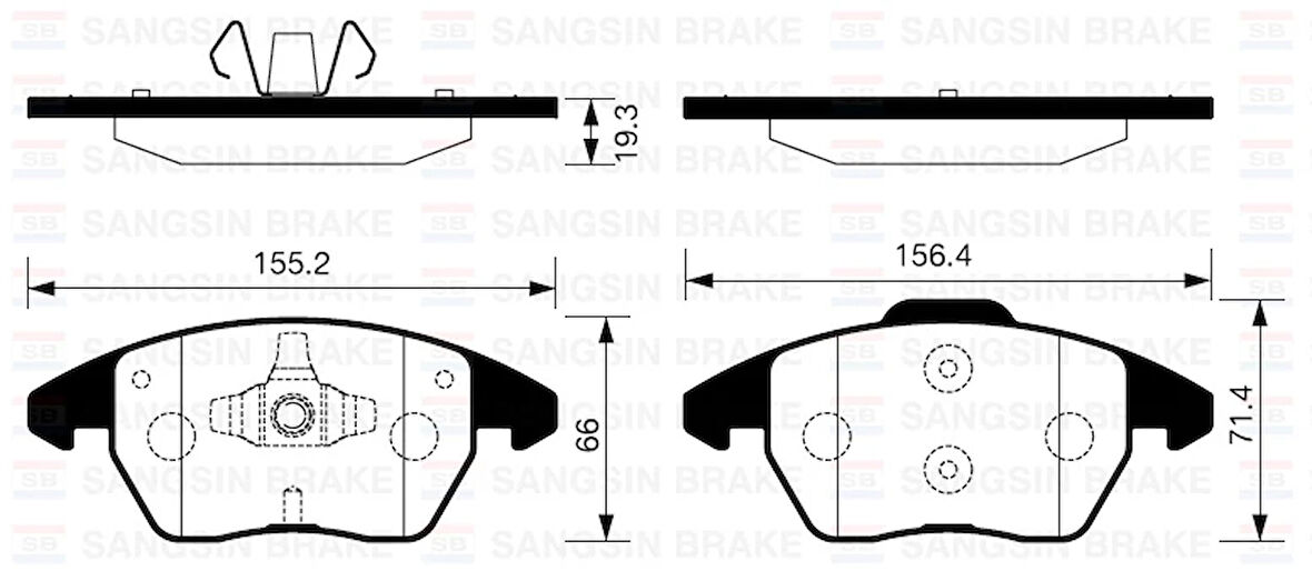ÖN BALATA P307 2003 207 1.6 2007 308 2007 3008 2009 C4 2004 GDB1605 4252 60 4253 43 WVA23589