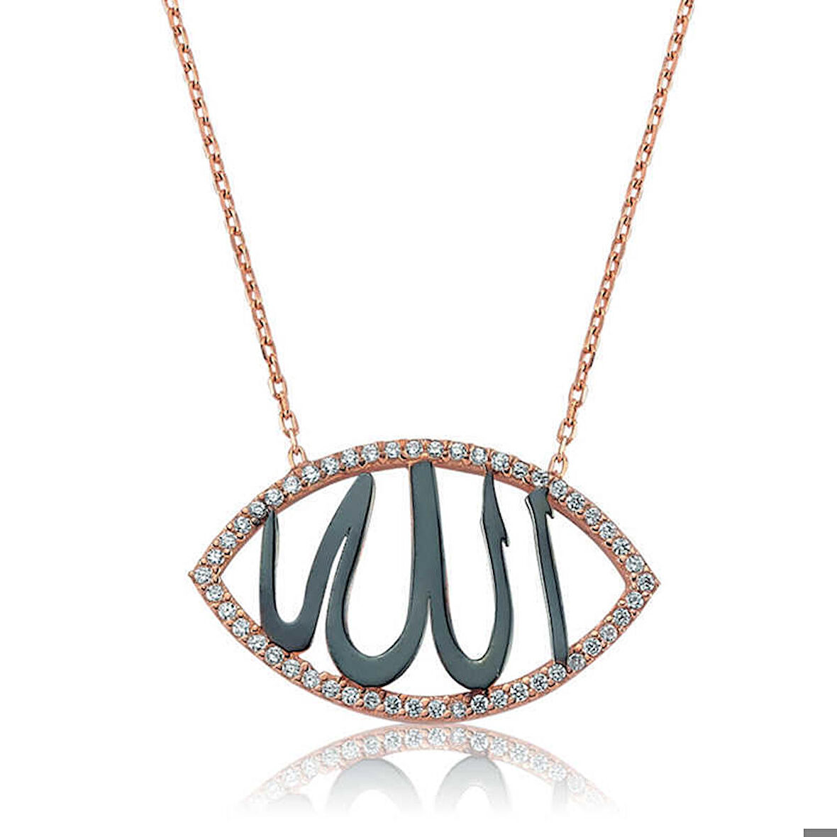 Gümüş Allah Yazılı Kadın Kolye