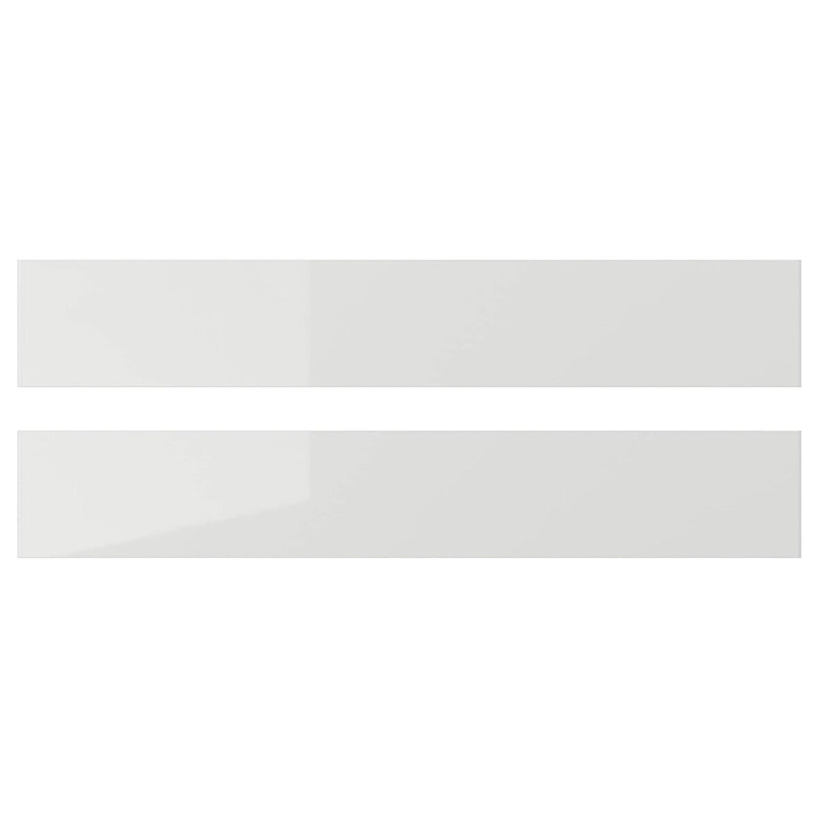 Çekmece ön paneli, parlak cila açık gri, 60x10 cm