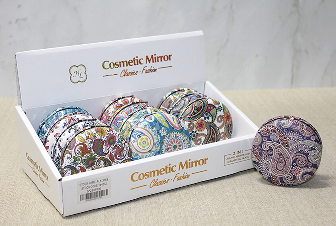 Taşlı Yuvarlak El Aynası Kalın Model 2 