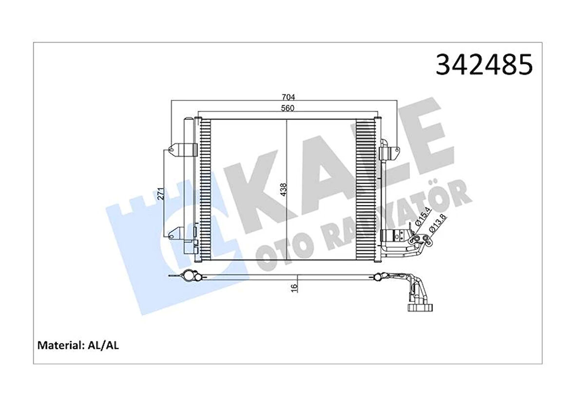 KLİMA KONDENSERİ VW CADDY 3 BOX-ESTATE-TOURAN AL-AL 1T0820411A 1T0820411B 1T0820411C