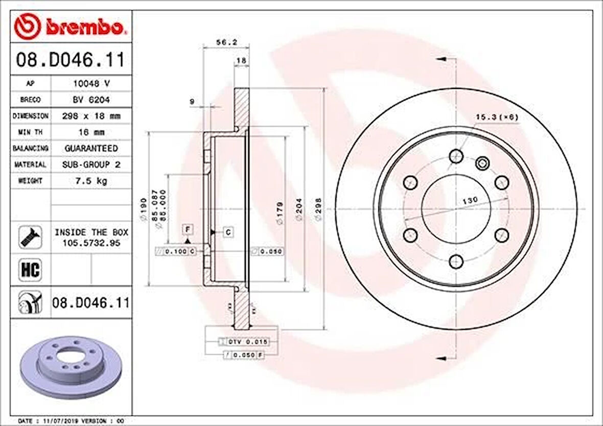 FREN DISKI ARKA MERCEDES SPRINTER B907 B910 2018 ELEKTRONIK PARK FRENI A9104232100 (2 ADET)